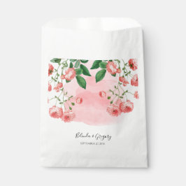 Sacolinha Casamento Botânico Floral Rosa-Rosa de Vintage