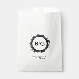 Sacolinha Casamento Branco Negro Simples