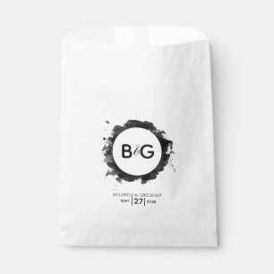 Sacolinha Casamento Branco Negro Simples