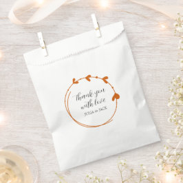 Sacolinha Casamento Burnt Orange Simple Heart Wreath