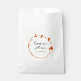 Sacolinha Casamento Burnt Orange Simple Heart Wreath