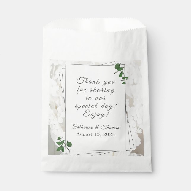 Sacolinha Casamento/Chá de folhas de Rosa branco (Frente)