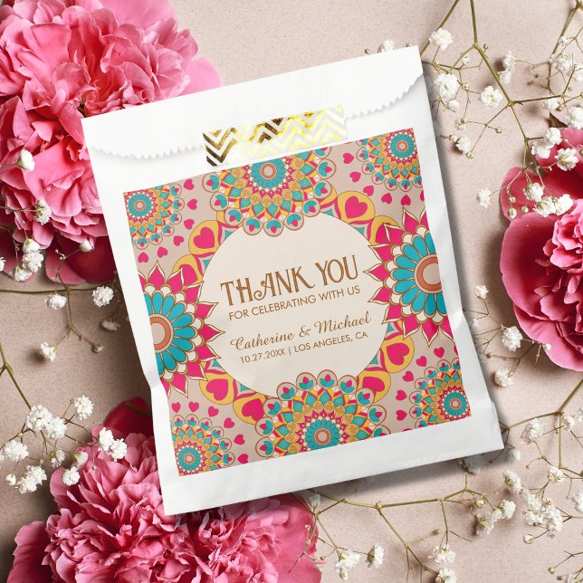 Sacolinha Casamento Colorido de Mandala Bold & Bright (Criador carregado)