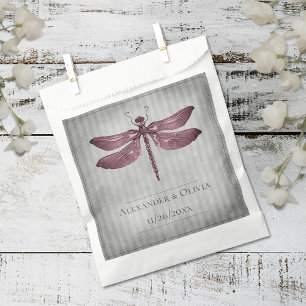 Sacolinha Casamento com Dragonfly Magenta Jeweled