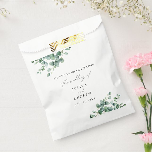 Sacolinha Casamento com guião Eucalyptus (Selado)