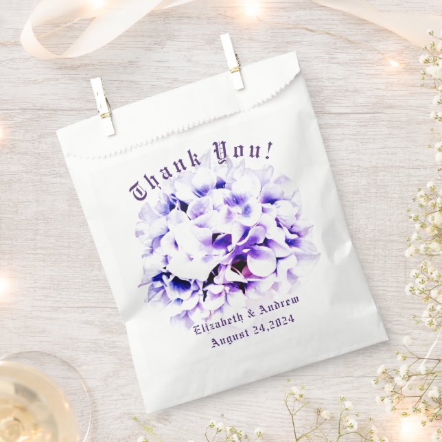 Sacolinha Casamento com Violetas Elegantes (Cortado)