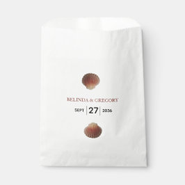 Sacolinha Casamento de Amarros de Seashell de Praia