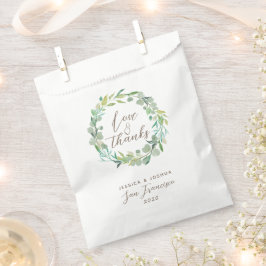 Sacolinha Casamento de Amor e Obrigados Verdes Eucalyptus