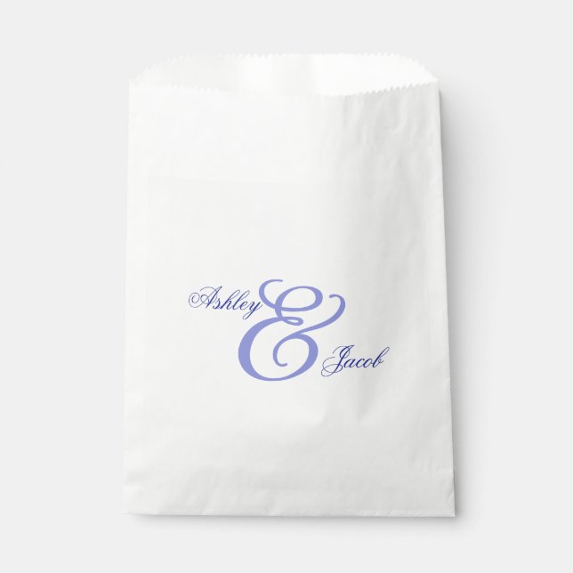 Sacolinha Casamento de Ampersand Azul Elegante (Frente)