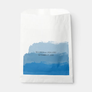 Sacolinha Casamento de Aquarela Azul de Praia