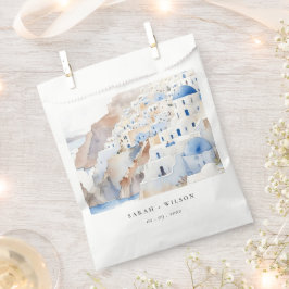 Sacolinha Casamento de Aquarela com Grécia Chic Santorini
