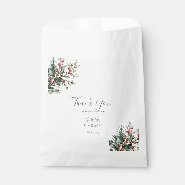 Sacolinha Casamento de Aquarela de Inverno (Frente)