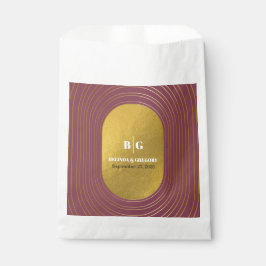 Sacolinha Casamento de Arch Minimalista Moderno, Rosa-rosa e