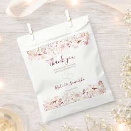 Sacolinha Casamento de Borgonha e Flor Selvagem