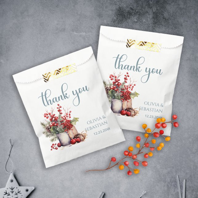 Sacolinha Casamento de buquê de morango Cozy Winter Rowan (Criador carregado)