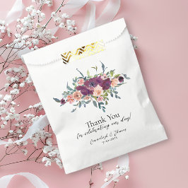 Sacolinha Casamento de Buquê Floral Rosa-Rosa Elegante