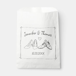 Sacolinha Casamento de Calçados de Portas Desenhadas pela Mã