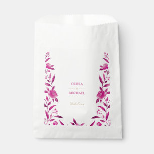 Sacolinha Casamento de Chinoiserie floral com Aquarela Rosa