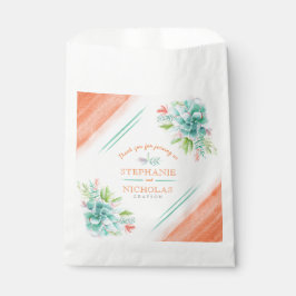 Sacolinha Casamento de cor aquosa verde-laranja