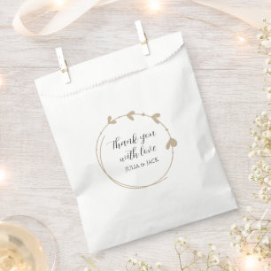 Sacolinha Casamento de Coração Simples Khaki
