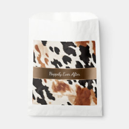 Sacolinha Casamento de Cowhide Castanho-Negro