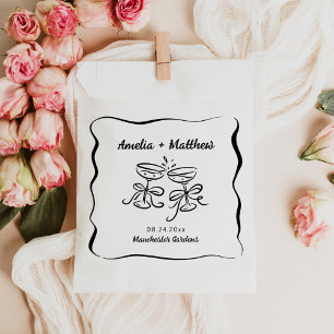 Sacolinha Casamento de Desenho de Mão Moderno e Whimsical