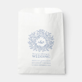 Sacolinha Casamento de desenho do monograma com desenho bran