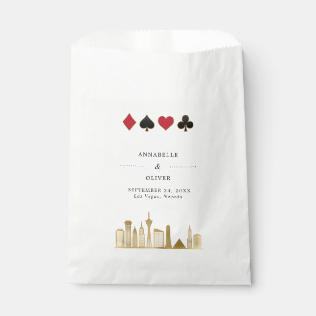 Sacolinha Casamento de Destino de Foto Elegante Las Vegas (Frente)