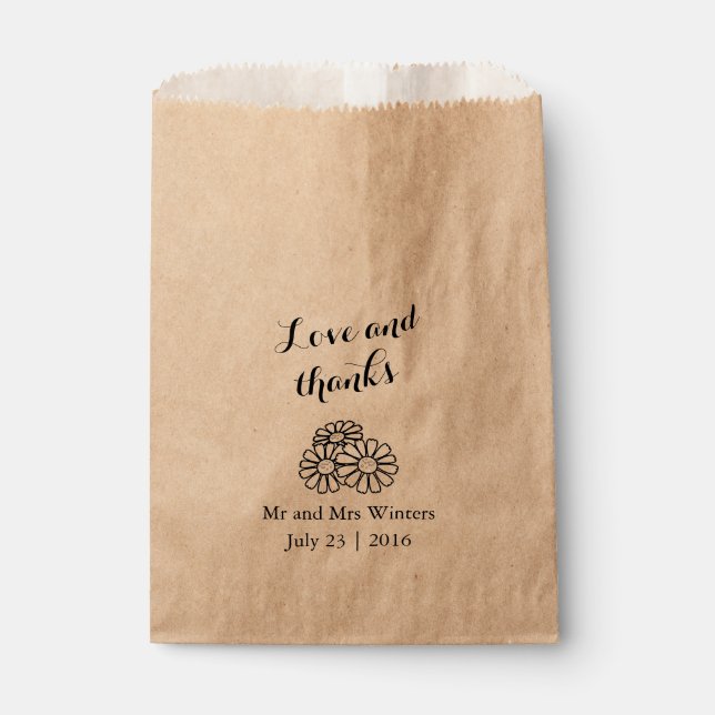 Sacolinha Casamento de Disias Brancas Florais Elegante (Frente)