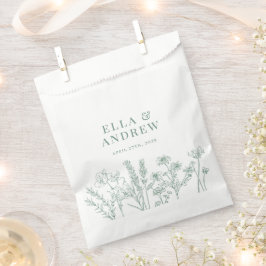 Sacolinha Casamento de Elegante primavera Verde Boho Wildflo