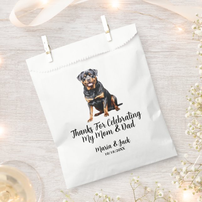 Sacolinha Casamento de Estimação Rottweiler em Cor Total (Cortado)