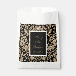 Sacolinha Casamento de Falhas Douradas e Negras Elegantes