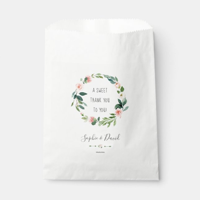 Sacolinha Casamento De Feridas De Flores De Água Elegante (Frente)