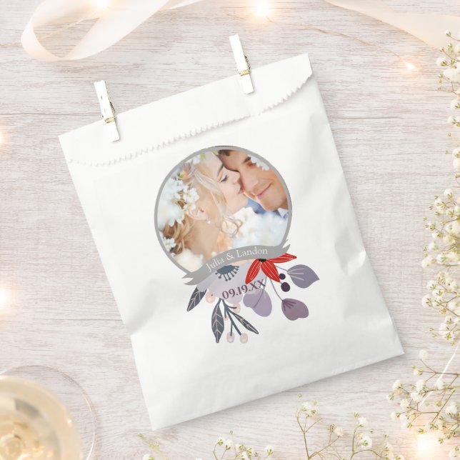 Sacolinha Casamento De Ferruga Floral Rosa-Rosa-Blush-Vermel (Cortado)