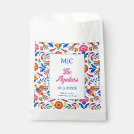 Sacolinha Casamento de Fiesta com Arte Folk Personalizada do