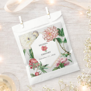Sacolinha Casamento de Flores Brancas Cor-de-Água Rosa