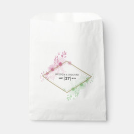 Sacolinha Casamento de Flores de Aquarela Elegante