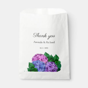 Sacolinha Casamento De Flores De Hydrangea Azul E Rosa