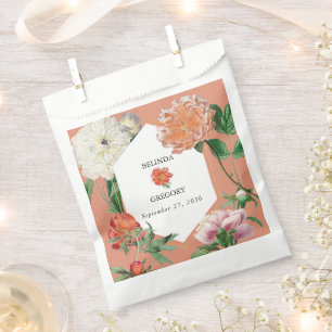 Sacolinha Casamento de Flores de Pêonias Rosa-Pêssegos-Pinhe