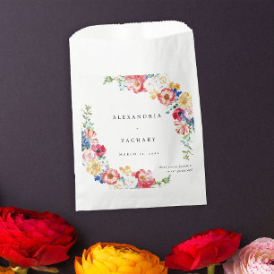 Sacolinha Casamento de Flores Multicoloridas de Primavera