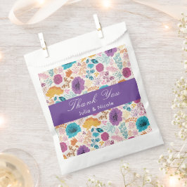 Sacolinha Casamento de Flores Primavera Amarelas Teais Roxas