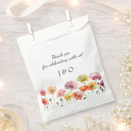 Sacolinha Casamento de flores silvestres de papoila colorida