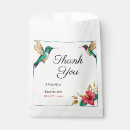 Sacolinha Casamento de Flores Tropicais Vermelhas de Aves Hu