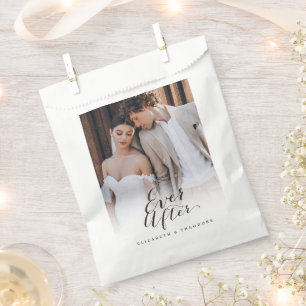 Sacolinha Casamento de Foto Chic Caligrafia Para Sempre