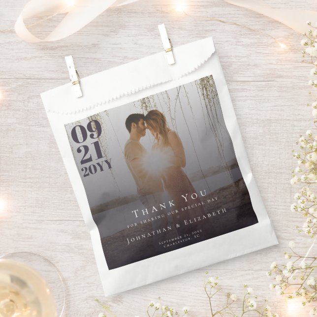 Sacolinha Casamento de Fotografia de Tipo de Negrito Mínimo  (Cortado)