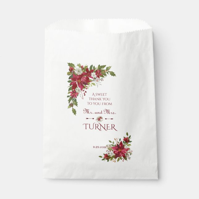 Sacolinha Casamento de Frame de Poinsettia Branca Charm no N (Frente)