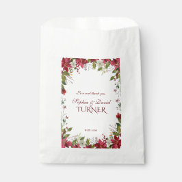 Sacolinha Casamento de Frame de Poinsettia Branca Natal