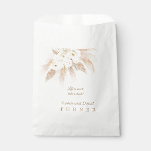 Sacolinha Casamento de Grama de Rosas Brancas