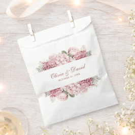 Sacolinha Casamento de Hídrangea, Rosa, Elegante Moderno