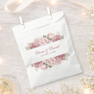 Sacolinha Casamento de Hídrangea, Rosa, Elegante Moderno